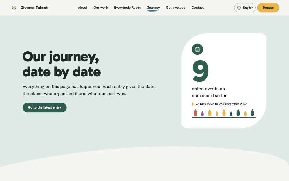 Diverse Talent: the Journey page